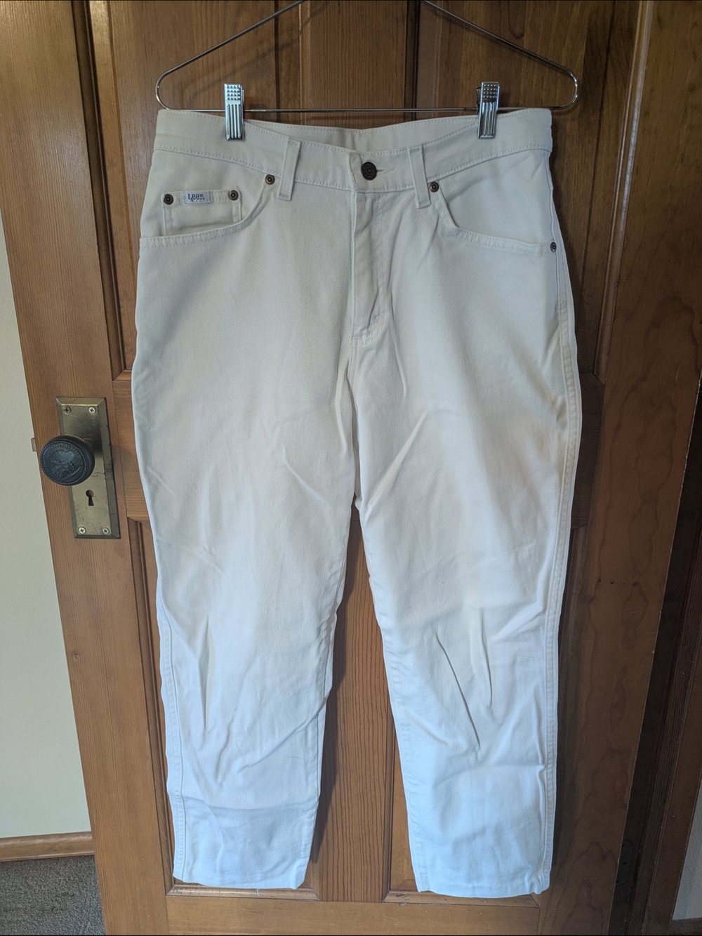 White Tapered-Leg Jeans